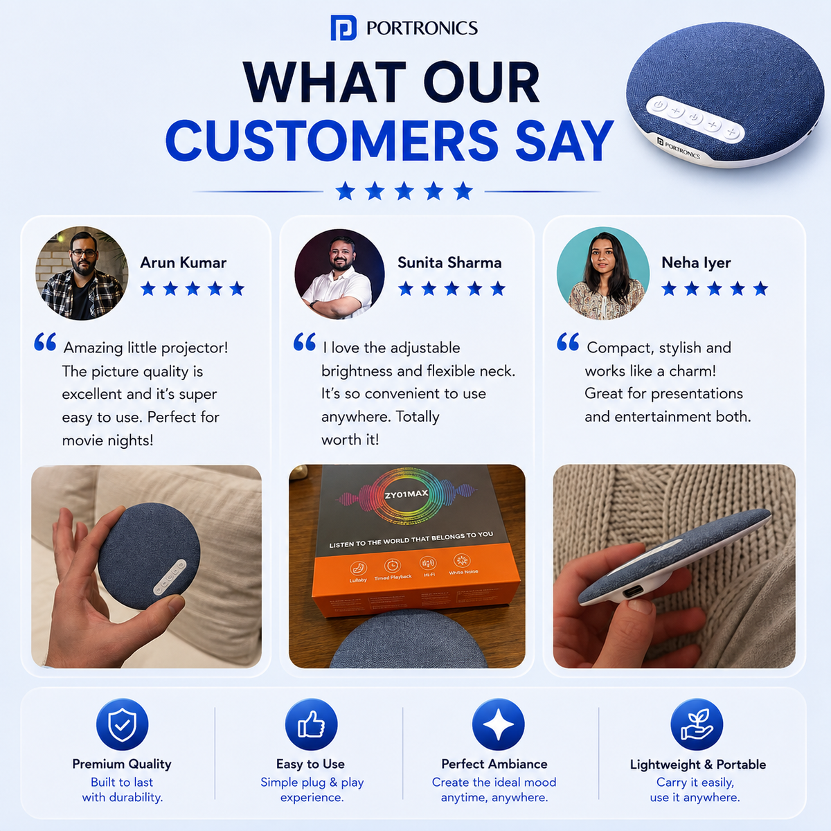 Portronics™ Pillow Pod X3 Pro- Sleep Speaker.